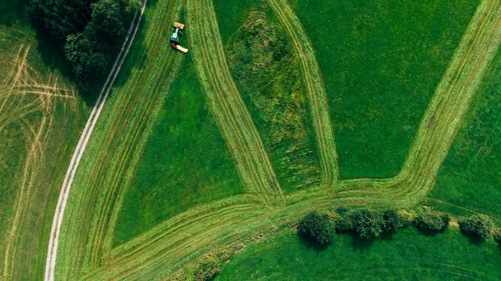 Aerial view of Northwest Michigan farmland